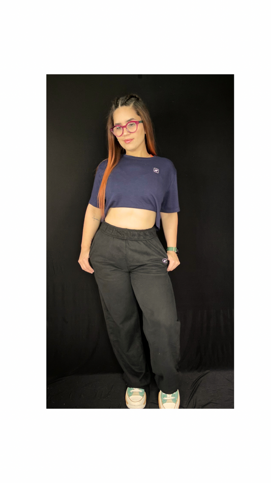 Navy Crop Top